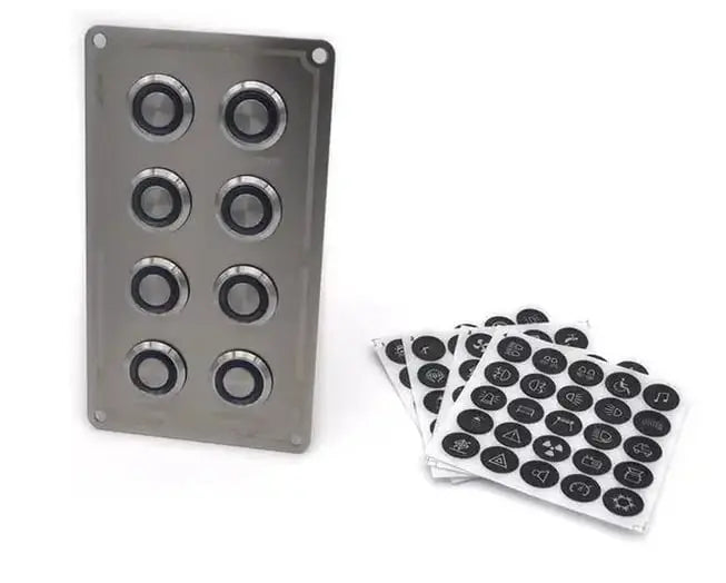 Krom 8'li Switch Panel Sigortalı Mavi Işıklı Bfy