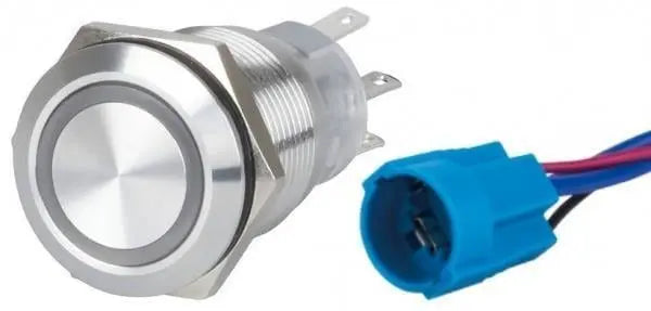 Krom Led Buton ON-OFF Beyaz 12-24V Sealux