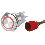 Krom Led Buton ON-OFF Kırmızı 12-24V Sealux