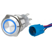 Krom Led Buton ON-OFF Mavi 12-24V Sealux