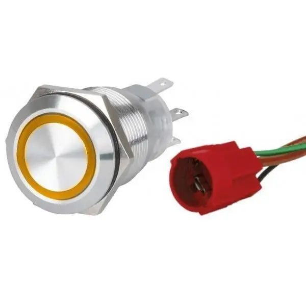 Krom Led Buton ON-OFF Turuncu 12-24V Sealux