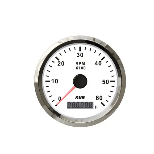 Kus Devir Göstergesi 6000 RPM Beyaz 12-24V 85 mm Kus