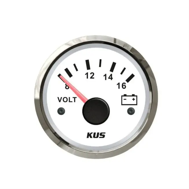 Kus Voltmetre Göstergesi Beyaz 12V 52 mm Kus