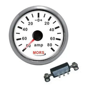 MORS Ampermetre 12-24V Beyaz (Şönt Dahil) Mors