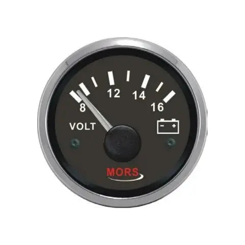 MORS Voltmetre 12V Siyah Mors