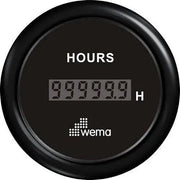 MOTOR ÇALIŞMA ZAMAN SAATİ 52 mm SİYAH/SİYAH WEMA