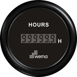 MOTOR ÇALIŞMA ZAMAN SAATİ 52 mm SİYAH/SİYAH WEMA