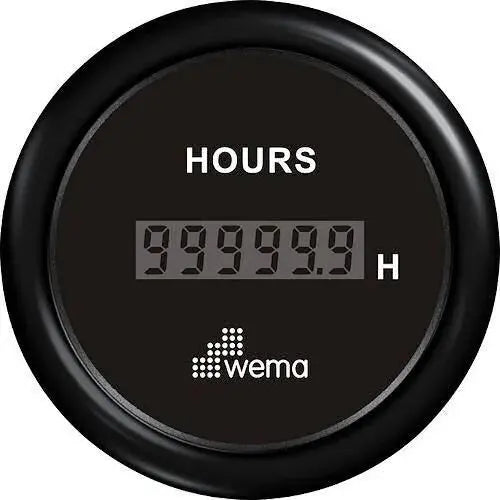 MOTOR ÇALIŞMA ZAMAN SAATİ 52 mm SİYAH/SİYAH WEMA