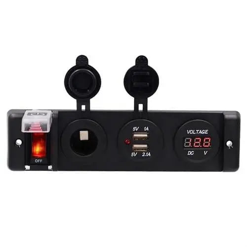 Marine Çakmaklık Usb ve Voltmetre Soketi 12v Düğmeli Bfy
