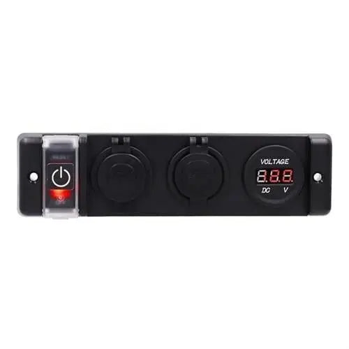 Marine Çakmaklık Usb ve Voltmetre Soketi 12v Düğmeli Bfy