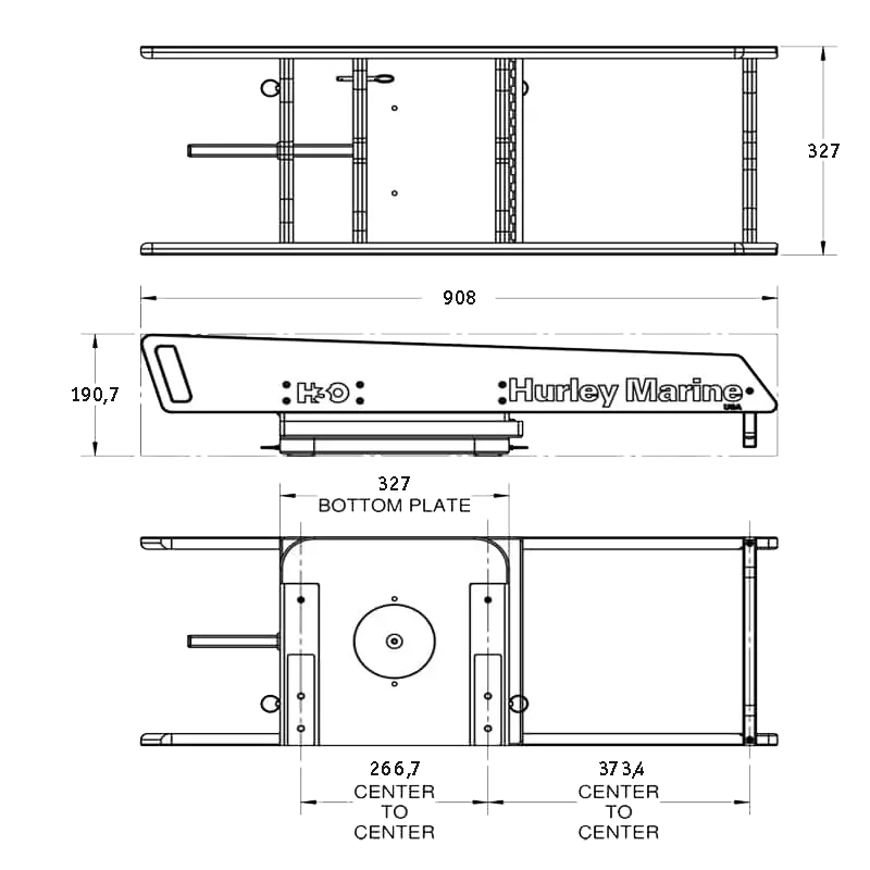 PLATFORM BOT/JETSKI KALDIRMA SİSTEMİ ELEKTRİKLİ VİNÇ H3O 181kg KALDIRMA KAPASİTESİ HURLEY MARINE