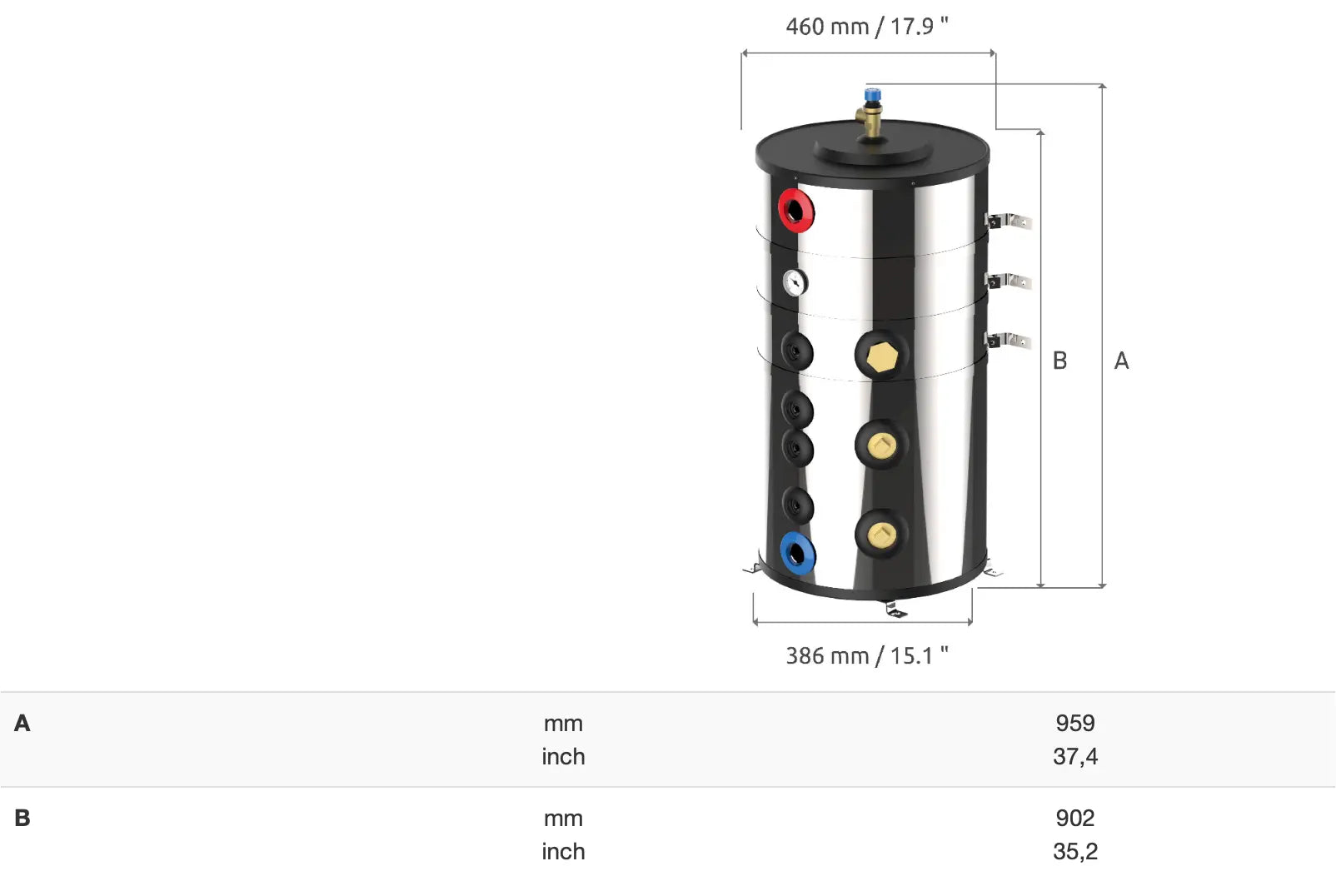 PROFESSIONAL SERİSİ BOILER 100 L YATAY REZİSTANSIZ (2 X 1500W YA DA 2 X 3000W REZİSTANS TAKILABİLİR ) ATI DI MARIANI