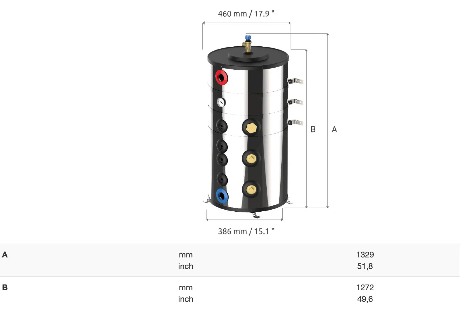 PROFESSIONAL SERİSİ BOILER 150 L DİKEY REZİSTANSIZ (2 X 1500W YA DA 2 X 3000W REZİSTANS TAKILABİLİR ) ATI DI MARIANI