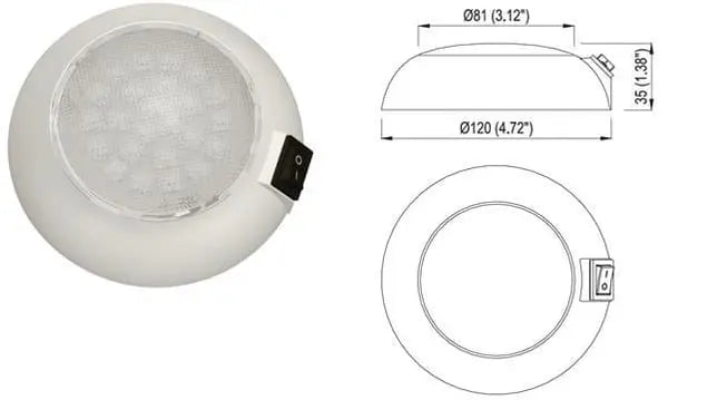 Plastik Tavan Lambası 24 Ledli Gün Işığı 12V 12 cm Easterner