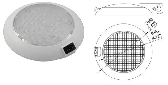 Plastik Tavan Lambası 30 Ledli Gün Işığı 12V 14 cm Easterner