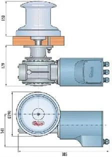 Quick Tumbler Capstan 1400W 105mm 12V Mas Mare
