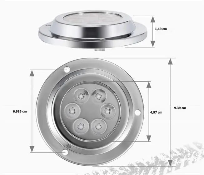 Su Altı Lambası 6 Ledli Yuvarlak 12-30V Beyaz OSCULATI