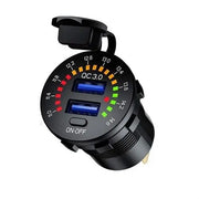 USB Hızlı Şarj Soketi Q3.0 +Led Voltmetreli Düğmeli Bfy