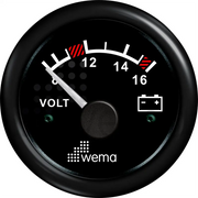 VOLTMETRE ANALOG 12V 52 mm SİYAH/SİYAH WEMA