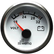 VOLTMETRE ANALOG 24V 52 mm KROM/BEYAZ WEMA