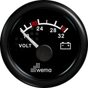 VOLTMETRE ANALOG 24V 52 mm SİYAH/SİYAH WEMA