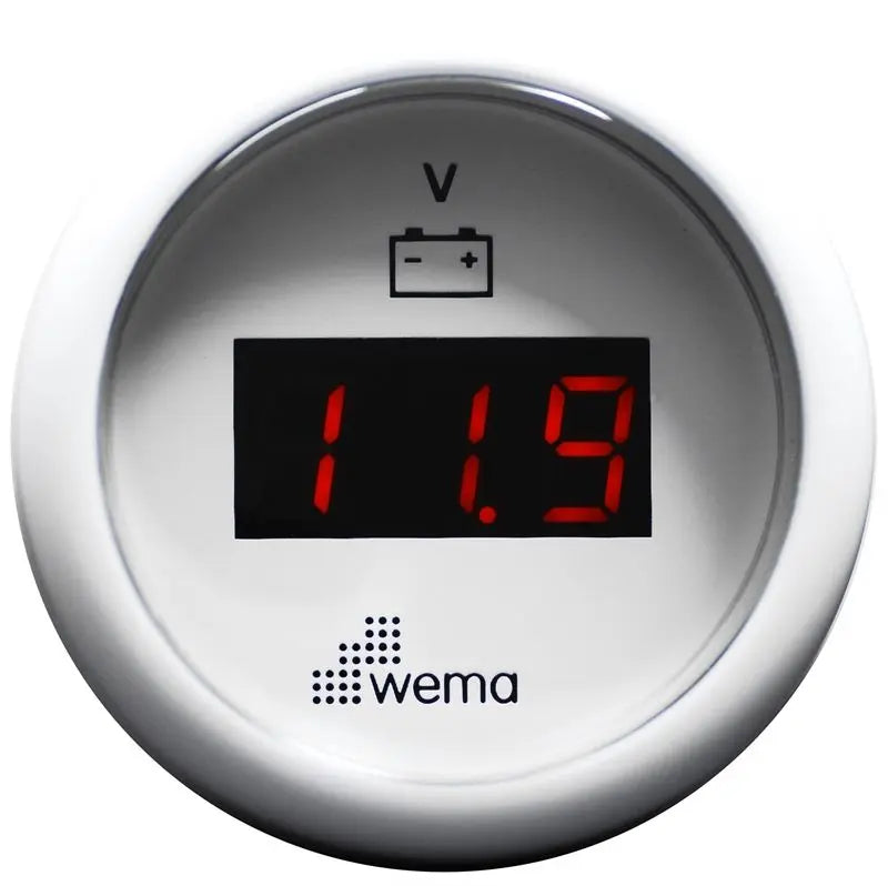 VOLTMETRE DİJİTAL 8-32V 52 mm BEYAZ/BEYAZ WEMA