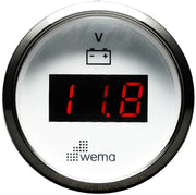 VOLTMETRE DİJİTAL 8-32V 52 mm KROM/BEYAZ WEMA