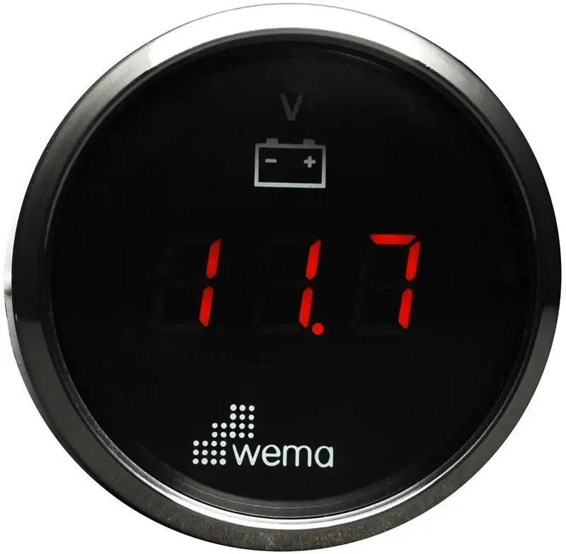 VOLTMETRE DİJİTAL 8-32V 52 mm KROM/SİYAH WEMA