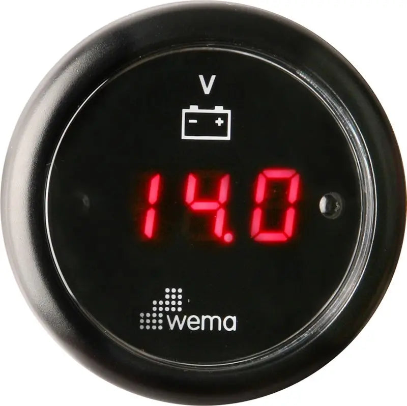 VOLTMETRE DİJİTAL 8-32V 52 mm SİYAH/SİYAH WEMA