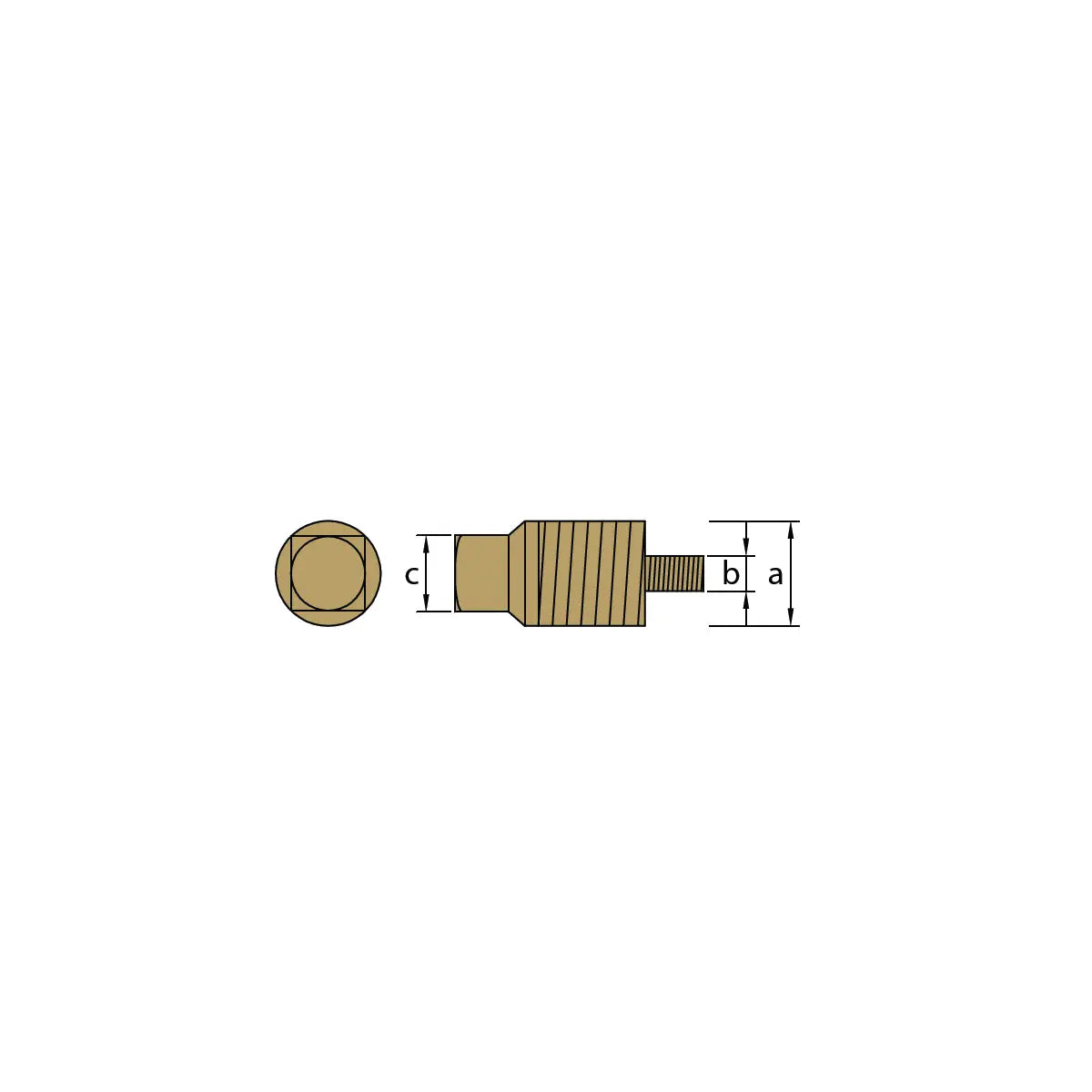 VOLVO PENTA ERKEK TAPA th.1/2'' Bspt + ERKEK DİŞ M8 TECNOSEAL